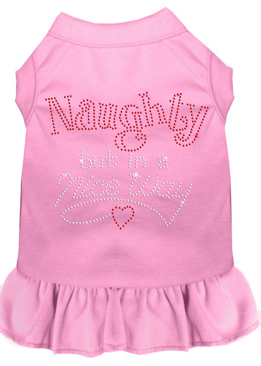 Rhinestone Naughty but in a nice way Dress Light Pink Sm